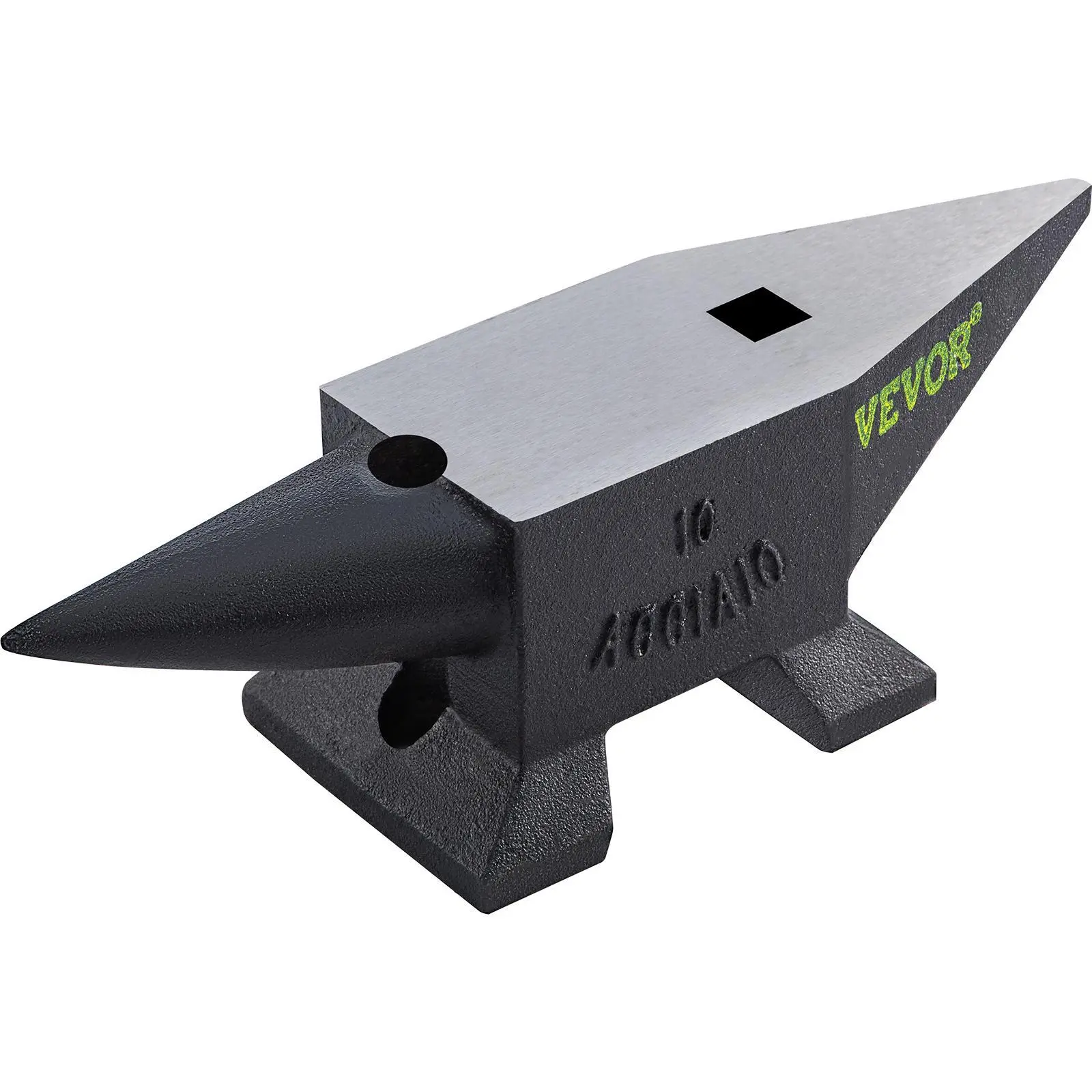 【Summerfinds】VEVOR Cast Iron Anvil, 22 Lbs/10kg Single Horn Anvil, with Large Countertop and Stable Base, High Hardness Rugged Round Horn Anvil Blacksmith, for Shaping, Bending