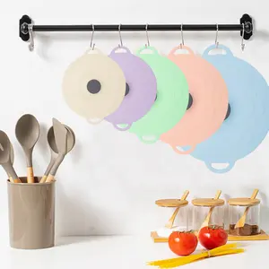 5pc Silicone Colorful Pot Lid Set, BPA Free Sealed Lids for Microwave and Stove Safe, Multi-Functional Kitchen Accessories