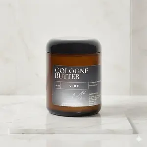 VIBE – Energizing Fragrance Body Butter | Grapefruit, Patchouli & Oakmoss Cologne Scent Moisturizing Skin Butter | Cologne Butter