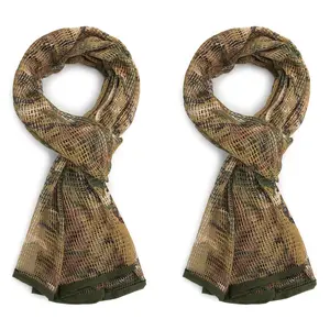 2 pcs Sniper Veil Camo Netting Tactical Scarf for Hunting Multi-Purpose Ghillie Veil for Gun Wrap 71"x36"