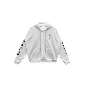 Monogram Vertical Logo Zip Up Hoodie "White" CHRM0349