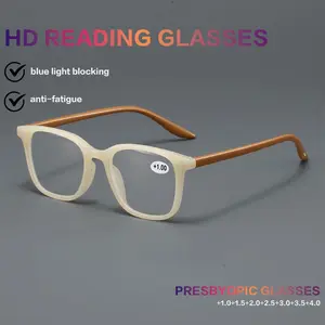 Unisex Fashion Retro Square Reading Glasses, Elegant PC Material, +1.0 to +4.0 Strength, Lightweight Durable, High Definition
