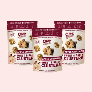 Chunk Nibbles Apple Cinnamon Snack Clusters | 3 Pack | 4.25oz Bags | Sweet & Salty Cluster Bites