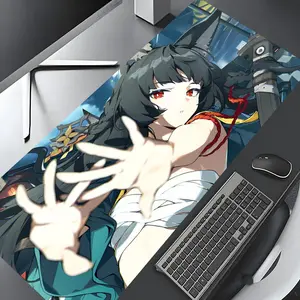 Kawaii Anime Cat Ear Girl Design Extra Large Gaming Mouse Pad, Gaming Accessory, Desk Decor and Protection Pad, Rubber Anti-Slip Edges, Multi-Sized, Perfect for Laptops, Desktop Gaming, Work, Home, Great Gift for Boys, Girls, Kids