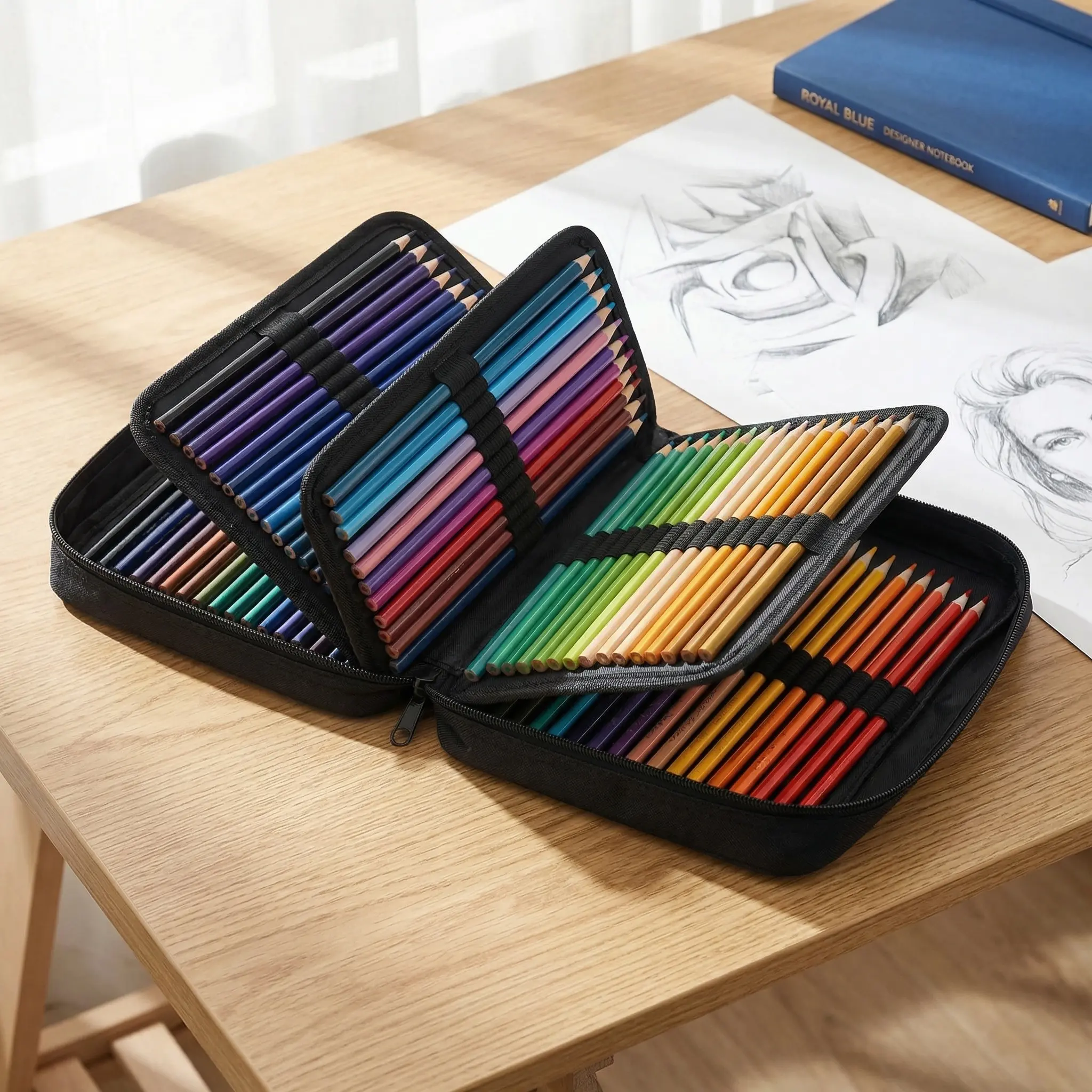 120-Color Oil-Based Soft Core Colored Pencils Art Supplies Kit for Adults, Professional Vibrant Pencils with Sketchbook for Drawing, Sketching, Blending & Shading