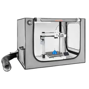Summervibes VEVOR 3D Printer Enclosure with Ventilation, Dustproof Waterproof Large Size 600D Oxford Cloth 3D Printer Tent, Constant Temperature Protective Case with LED, Designed for Bambu Lab A1 Combo, Grey