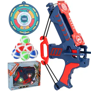 Crossbow & Ball Target Game - Fun Kids Dart Board for Indoor Play Includes 6 Hook & Loop Sticky Balls and Target for Boys and Girls 3-12 - Sticky Ball Dartboard - Dart Game-Colorful Box Gift Set