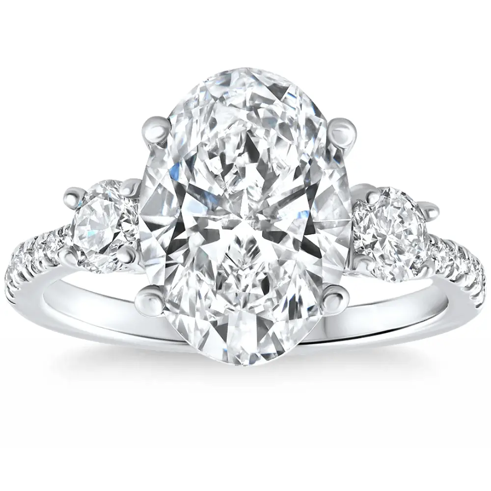 Certified 3 1/4Ct Oval Diamond Engagement Ring 14k Gold Lab Grown Certified 3 1/4Ct Oval Diamond Engagement Ring 14k Gold Lab Grown