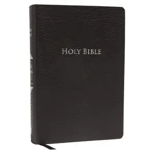 KJV Study Bible, Large Print, Bonded Leather, Black, Thumb Indexed, Red Letter: Second Edition by Thomas Nelson [Leatherbound Book]