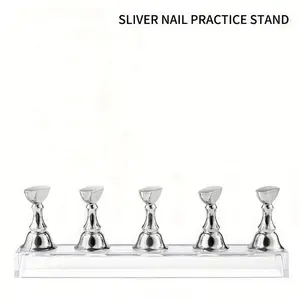 5pcs Acrylic Nail Practice Display Stand Nail Tips Holder, Magnetic Nail Art Practice Display Stands Holders For False Nail Tip Salon And Home DIY Manicure Nail Care Nail Art Accessories