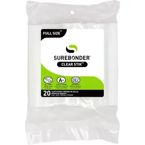 Full-Size Hot Glue Sticks for Craft, DIY and Repairs, All Purpose, All Temperature, 4-Inch Length, 20 Pack, Clear