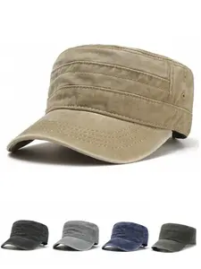 1 Piece Washed Baseball Caps, Unisex, Distressed Hats, Outdoor Sports Sunscreen Sun Hats, Trucker Hats, Fashionable Casual Solid Color Flat Hats, Suitable For Gifts For Relatives And Friends, Dads, Moms