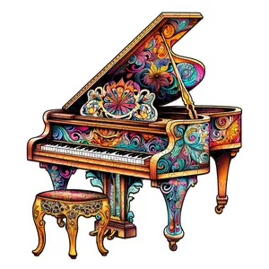 Touching Piano Wooden Jigsaw Puzzle for Adults and Kids Unique Shape Animal Wood Puzzles Challenging Puzzle, Family Game Creative Gifts，Laser-Cut Durable HDF Wood Puzzle