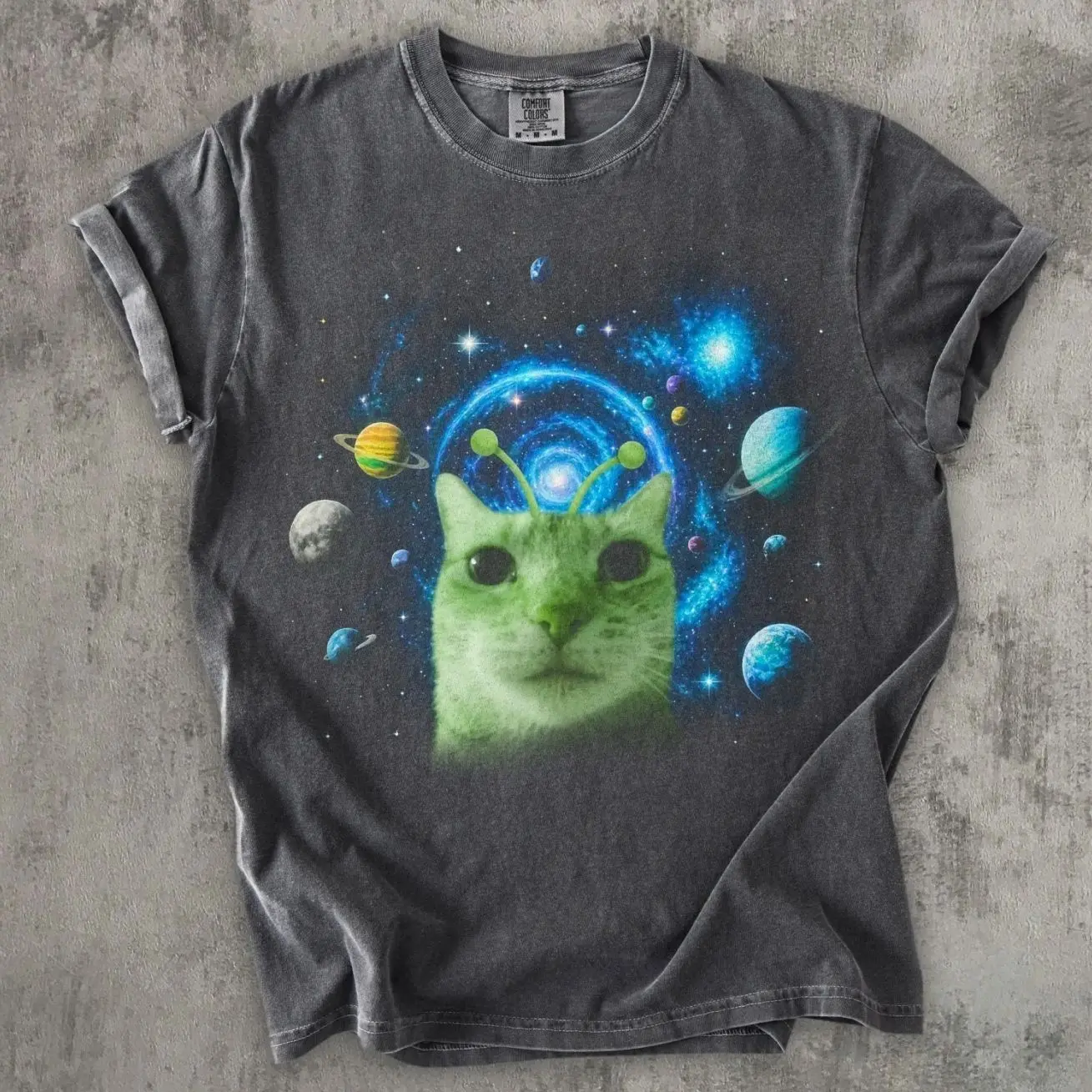 Alien Cat Meme Shirt Funny Space Cat Tee, Trippy Galaxy Cat Shirt, Psychedelic Cat Graphic Tee, Funny Cat Lover Gift, Cosmic Kitty Shirt