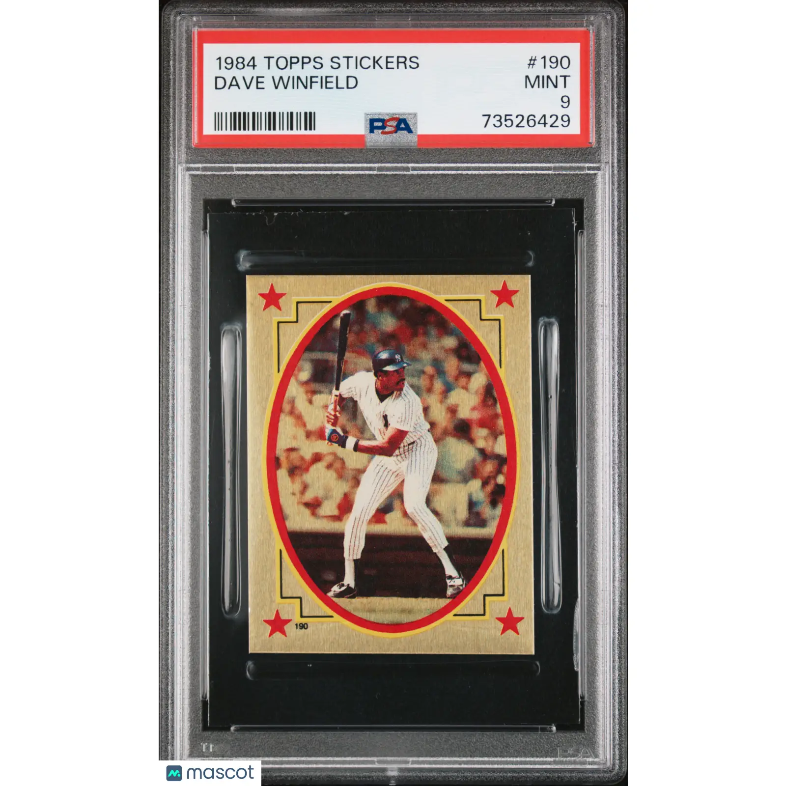 Dave Winfield PSA 1984 Topps Stickers Baseball #190 9 73526429