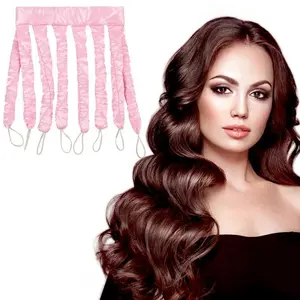 Pink Heatless Curling Rod Headband, Heatless Hair Curler, No Heat Hair Curlers to Sleep in,2026 New Upgraded Eight Claw Design Heatless Curler