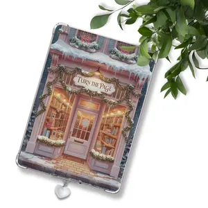 Turn the Page Bookshop Insert for Clear Case | Pink Blush Christmas Holiday Aesthetic | Bookish Accessories
