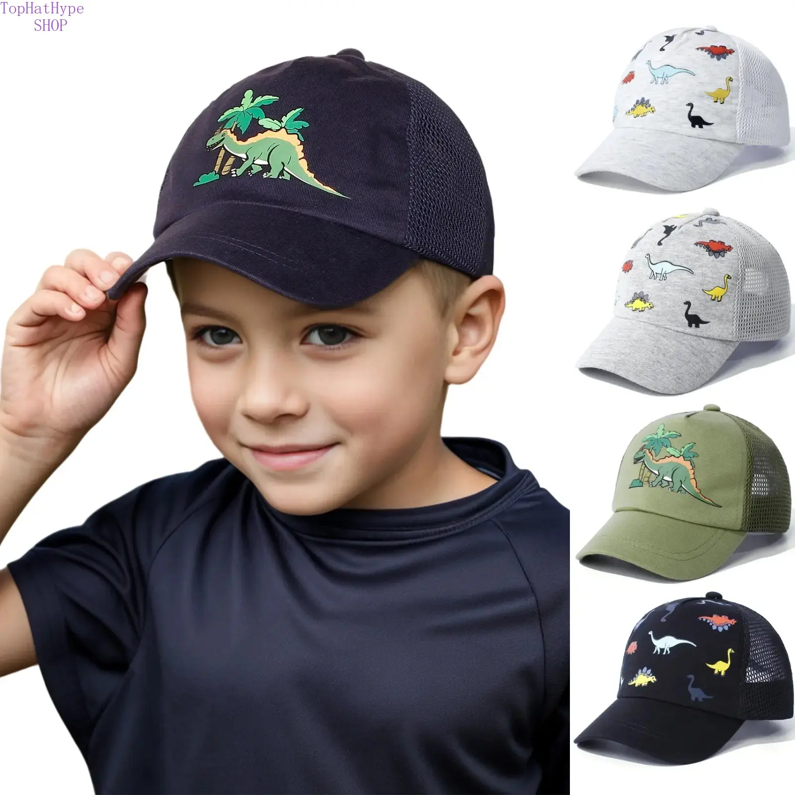 Toddler Boy's Breathable Mesh Baseball Cap, Solid Color Lightweight Sun Hat for Summer Outdoor & Casual Wear, Toddler Hats Boy, Peaked Hat