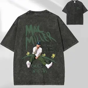 [100% Cotton] Mac Miller "Small Worlds" T-shirt, washed vintage style Mac Miller T-shirt, unisex "Small Worlds" graphic tee, men's gift X
