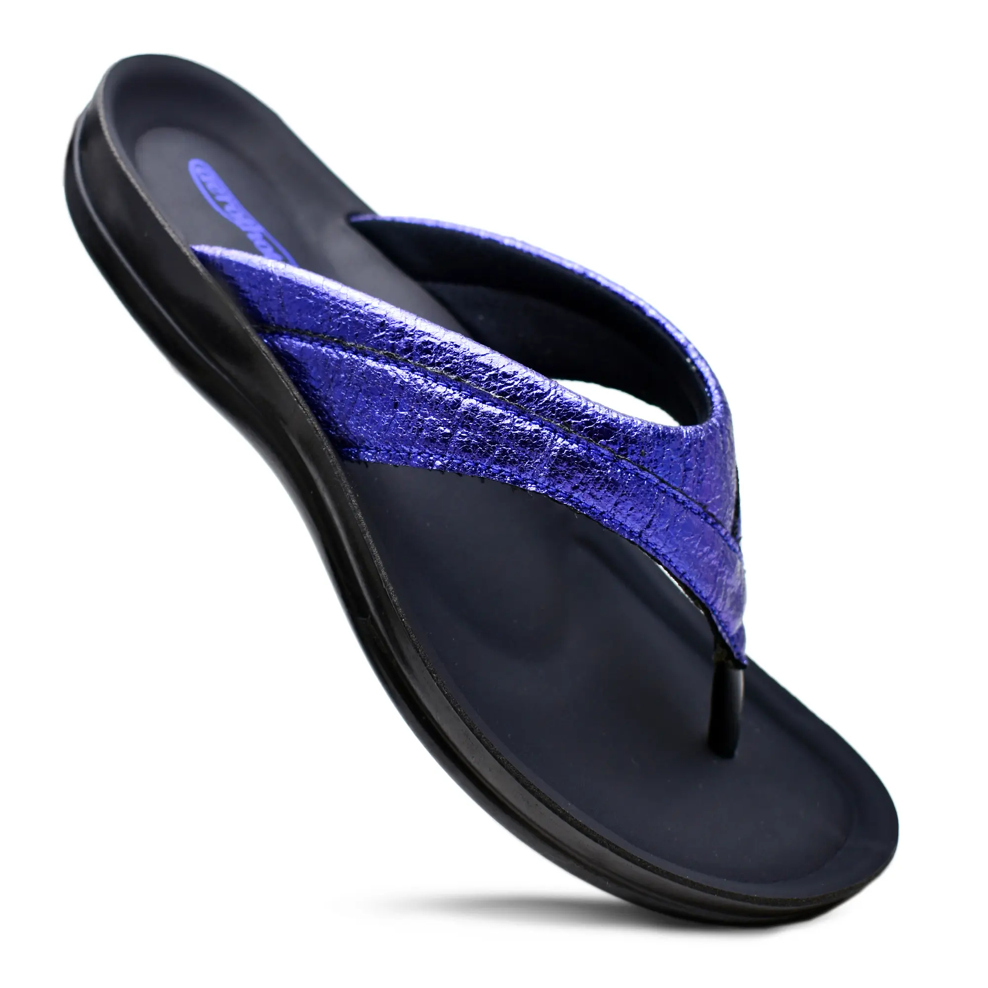 AEROTHOTIC | Sela Flat Sandals for Women | Synthetic Leather | Adjustable T Straps | Soft Toe Post | Non-Slip Sole
