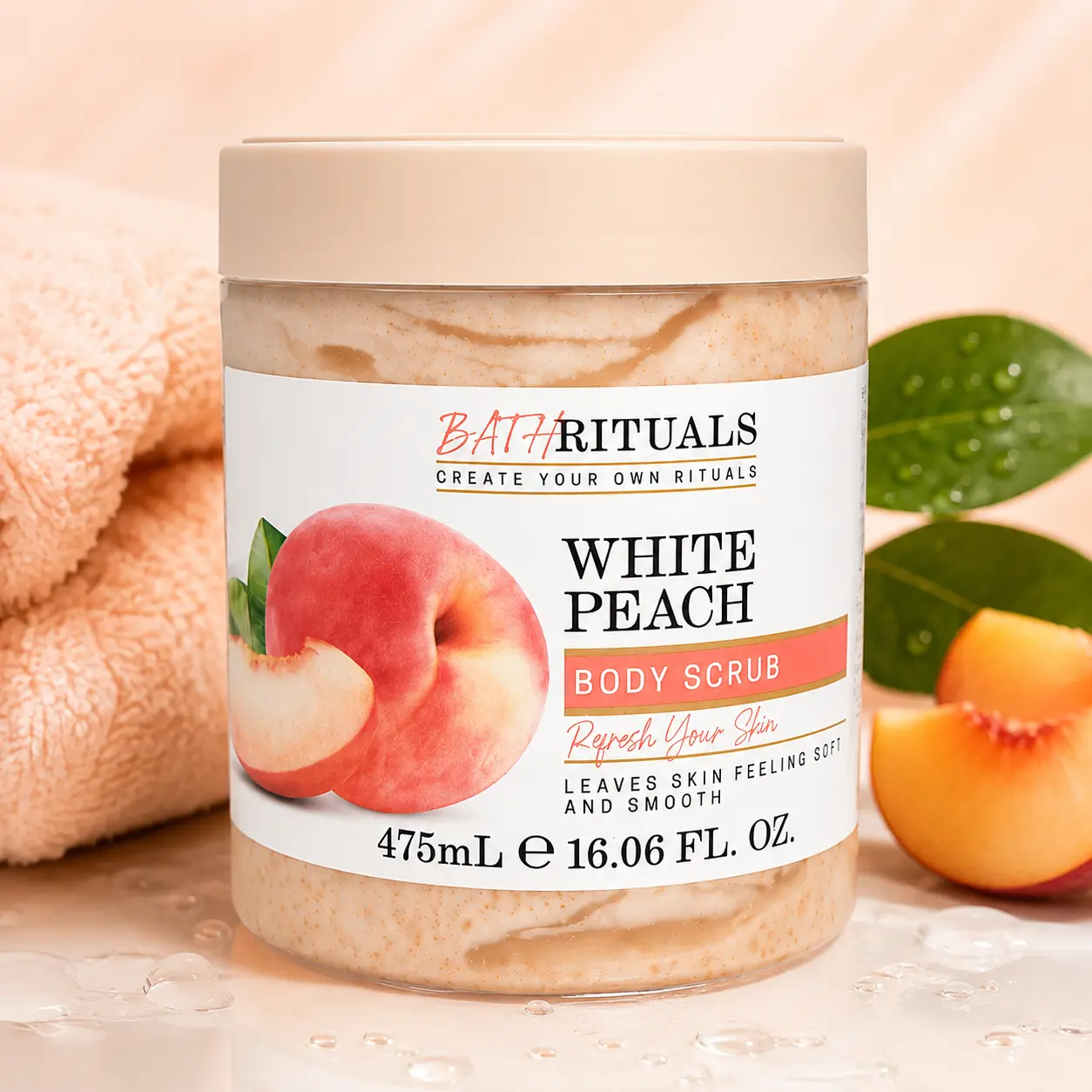 White Peach Body Scrub – Exfoliating Skin Smoothing Scrub, 16.06 oz Exfoliate Gentle