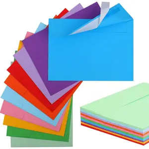 50 Pack Colored 5x7 A7 Printable Envelopes for Invitations Weddings Photos Postcards Greeting Cards Mailing
