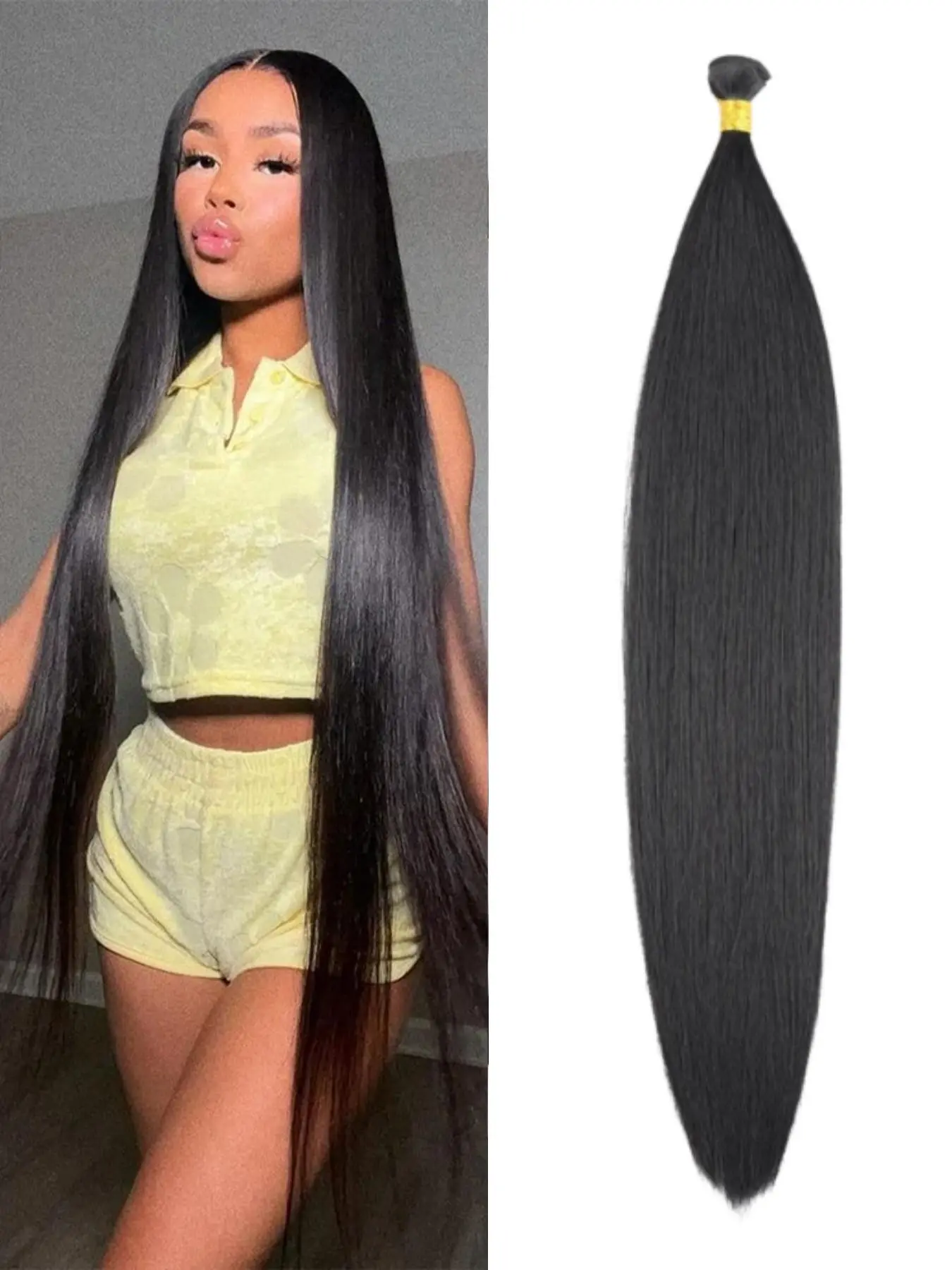 New Straight Bundle Hair Extensions, Artificial Hair Extension, High-Quality Synthetic Fiber, Perfect for Daily Use & Styling, Easy Application, Durable Design, Synthetic Hair Pieces, Synthetic Hairpiece, Fake Hair