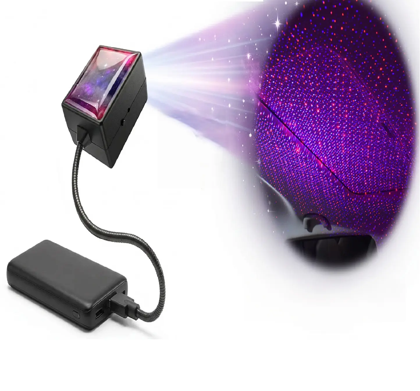 Oceantree USB Light Star Night Projector, Portable Adjustable Romantic Atmosphere Show, Car Interior Decor for Wedding Car, Lights for Bedroom