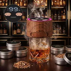 VIXIA Portable Wood Electric Smoker Kit - Smoke Drinks & Food at Home Like a Pro, No Experience Needed for Summer Garden Bar Use