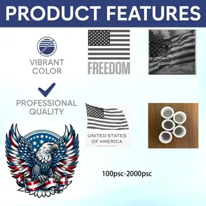 250th USA Anniversary Car Decal Sticker Roll - 100 Sheets Patriotic Vehicle Decor Merch