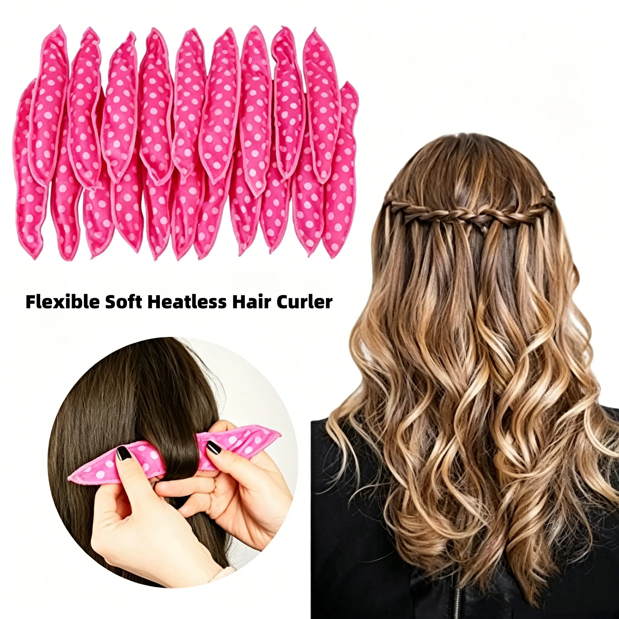 10 Pcs Soft Sponge Curlers for Women, Flexible Foam Hair Rollers for Heatless Overnight Curls on Short or Long Hair, Curl Hair Rollers