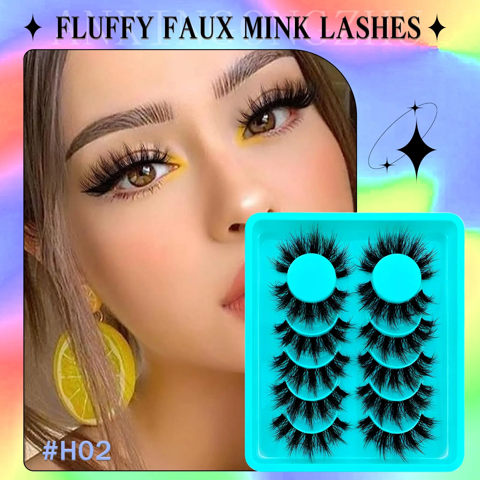 6 Pairs Transparent Stem Volume Fluffy False Eyelashes, Fluffy Eyelash Clusters, Clustered Natural Look, 5D Voluminous Curled Dense Comfortable Fit, Versatile for Various Occasions