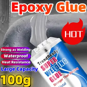 100G Heavy Duty Weld Waterproof Epoxy Casting Adhesive - Fast Repair Multi-Purpose Glue for Repairing Tile, Metal, Plastic, Ceramics, Wood - AB Epoxy Adhesive Super Glue with Accessories, Wear-Resistant, Waterproof, Oil-Resistant