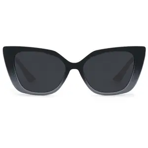 SOPHIA - Black & Grey Cat-Eye Sunglasses Inspired by Italian Riviera & Sophia Loren Old Hollywood Style Two-Toned Gradient Arms