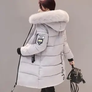 Women’s Winter Coat/Jacket – Fur Collar, Long Basic Style, Thick Cotton-Padded Parka (Outerwear), Female Clothing
