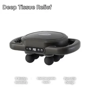 Multi-Head Massage Gun with 9 Levels & 3 Mods Deep Tissue Percussion Massager for Back Shoulders Legs and Foot Pain Relief Quiet Muscle Massage Gun with Red Light Therapy Adjustable Daily Use Model Gift