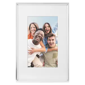 REGALWOVEN Aluminum Picture Frame for Wall Decor, Horizontal and Vertical Hanging Photo Frames for Home 4x6 Inch Silver