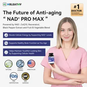 HIILEATHY NAD+ Pro Max | Timeless Daily Nourishing Supplement | 300mg Core Nutrient Complex with NAD+, CoQ10 & Botanical Blend Dietary Fitness
