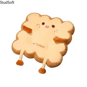 1Pc Cartoon Toast Shaped Car Seat Cushion, Comfort Anti-Fatigue Seat & Back Pillow, Washable Universal Fun Car Interior Accessories