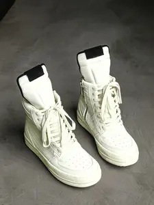 Men's Black-White Color-Block High-Top Sneakers, Retro Minimalist Style, Leather Paneling + Distressed Sole + Geometric Patterns, Black-White Classic, Retro Elegant , Ideal for Street Outfits & Daily Leisure Scenarios