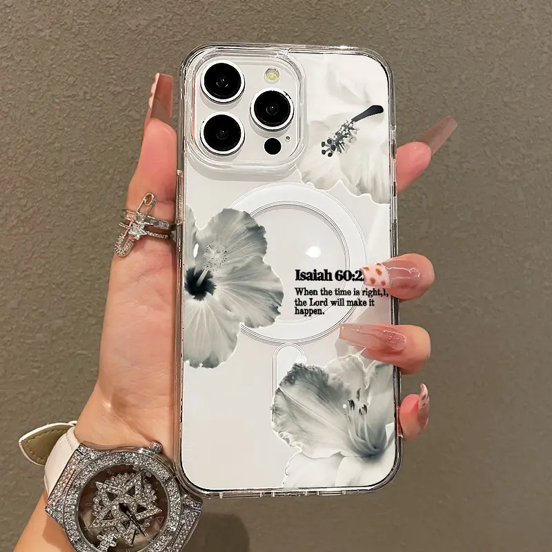 Trendy Case for iPhone11/12/13/14/15/16/promax, Isaiah 6022 Bible Verse Floral Ultra Slim, Support, Shockproof |   Playful & Fun Style Suitable for Samsung S24 FE