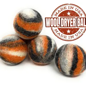 Wool Dryer Balls - Marbled Design Handcrafted in the USA Sets of 4 Natural Premium Wool Organic Replacement for Dryer Sheets Made in America for you Laundry needs
