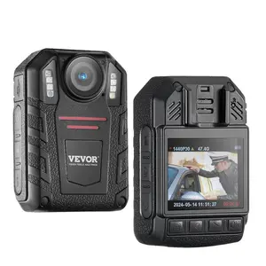 VEVOR 1440P HD Police Body Camera, 64GB Body Cam with Audio Video Recording Picture, Built-in 2850 mAh Battery, 2.0" LCD, Infrared Night Vision, Waterproof Personal Body Cam for Law Enforcement
