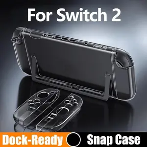 Protective Case PC Transparent Crystal Shell + Tpu Handle Soft Cover, Anti-Drop Durable Detachable Handle, Fits Nintendo Switch 2 Accessories