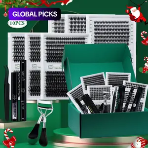 Eyelashes, Cosmetic Eyelash Extension, 10pcs/box Mixed Length Individual False Eyelashes with Eyelash Glue & Tweezers, Professional Eye Makeup Tool for Women, DIY Eyelash Clusters, Natural Eyelash Extensions, DIY Eyelashes Kit #TOP PICKS