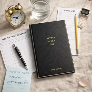Guided Daily Journal - 365 Pre-Dated Prompts for Self-Love, Reflection, Growth, Gratitude, Wellness, Mindfulness - Office Notebook for Mental Health Self-Care Gift (Adults)