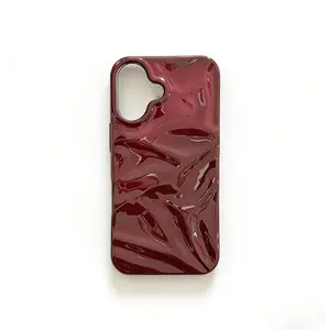 (Case & Nova.) 3D Wavy Ripple Glossy Phone Case, Compatible with iPhone 17 Pro Max, 16, 15, 14, 13, Luxury Shockproof Protective Cover junk