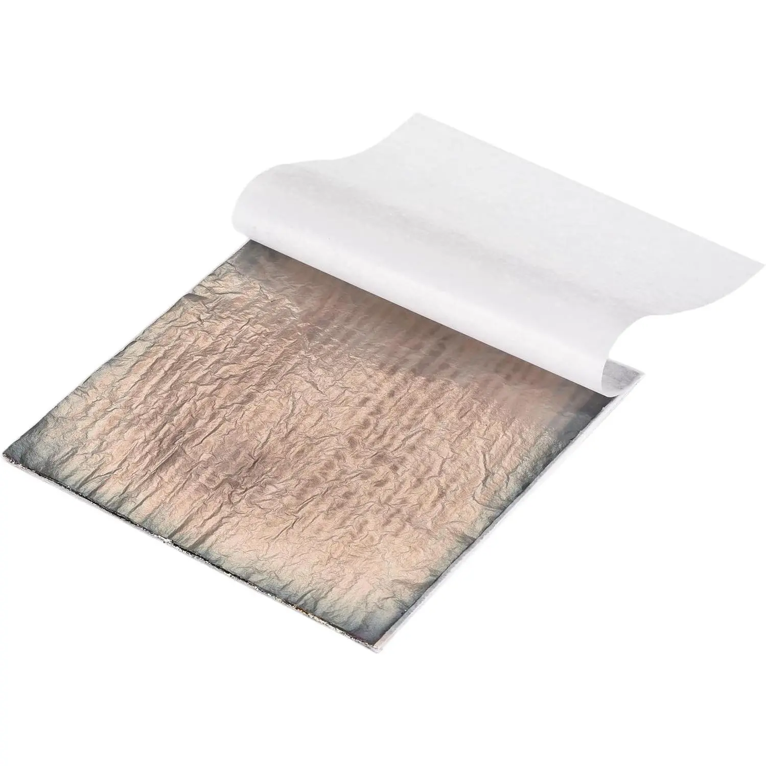 25 Pcs Variegated Silver Leaf Sheets 5.5" x 5.5" Imitation Gold Foil Sheets for Crafts,Picture Frames,Nails and DIY Arts Decoration,Brown Stripe, Night Fall Gray