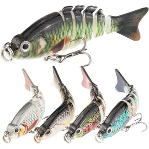 5PCS Lifelike Fishing Lures – Multi-Jointed Swimbait for Bass, Trout, Crappie, Walleye, Pike, Realistic Action with 3D Fish Eyes and Sharp Hooks, Perfect for Fishing Kits in Saltwater & Freshwater simulation bait hard gifts fishermen