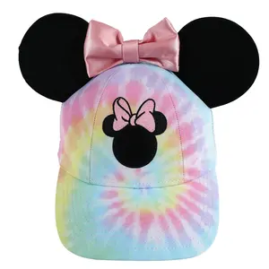Jerry Leigh Disney Kids' Tie Dye Minnie Mouse Baseball Cap with Bow and 3D Ears